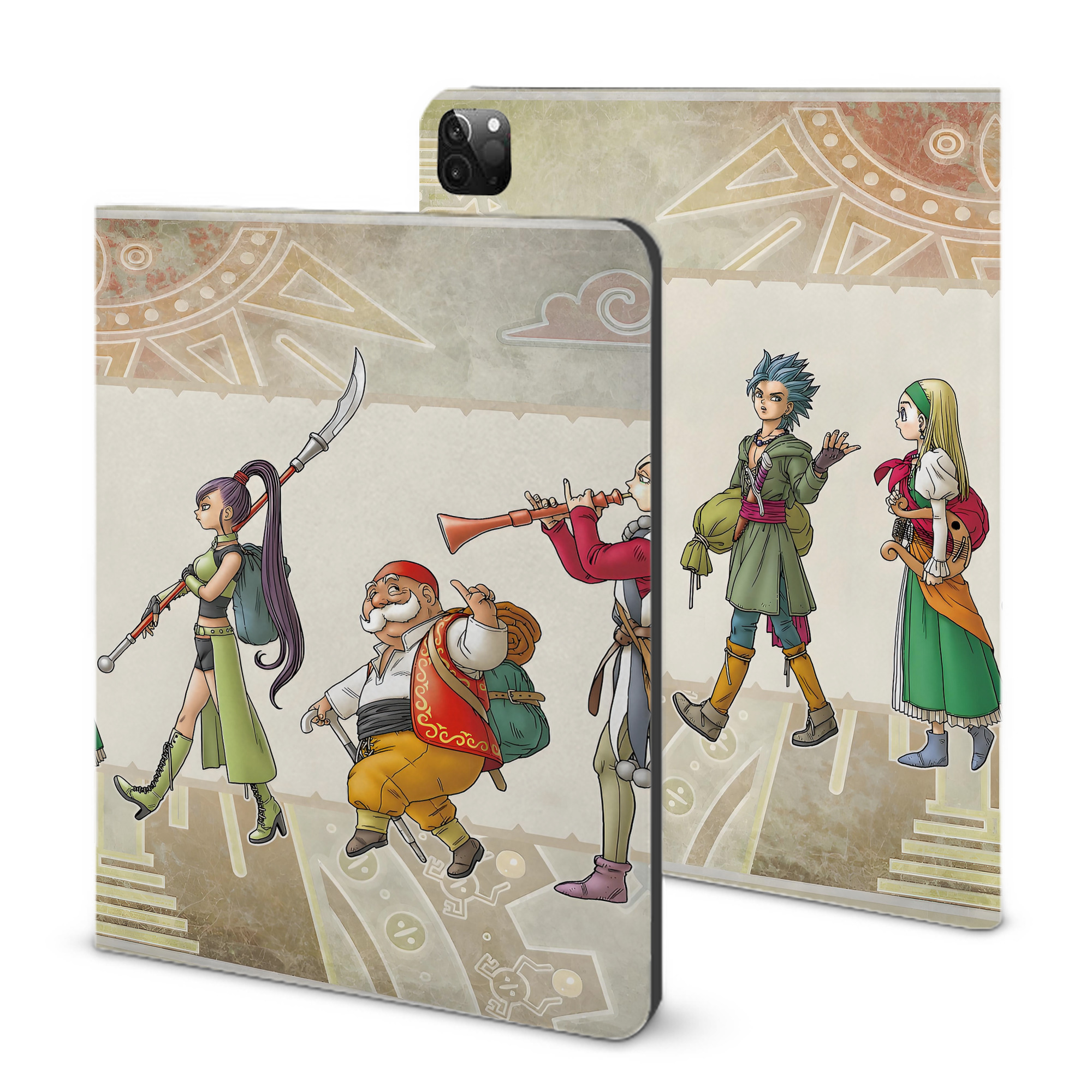 （画像用） ドラゴンクエスト Doragon Kuesuto Dragon Quest IPadケース ペンホルダー付き ブックスタイルデザイン